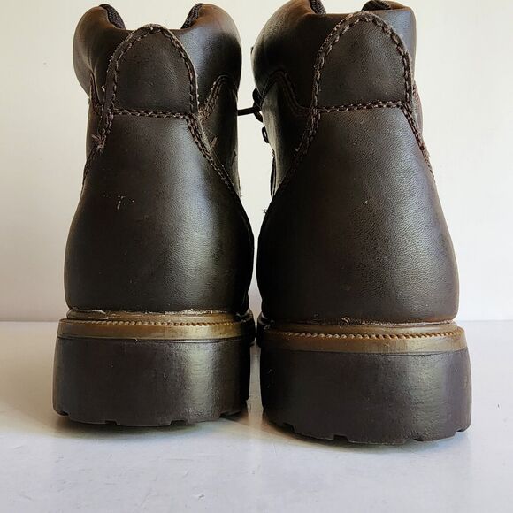 WorkForce Steel Toe Work Boots Mens Size 11 Oil Resistant Slip Resistant Brown - Picture 2 of 12